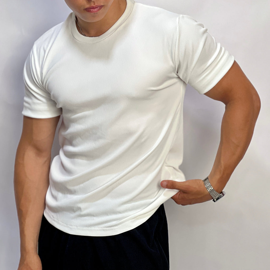 Ribbed Sleeveless T-Shirt