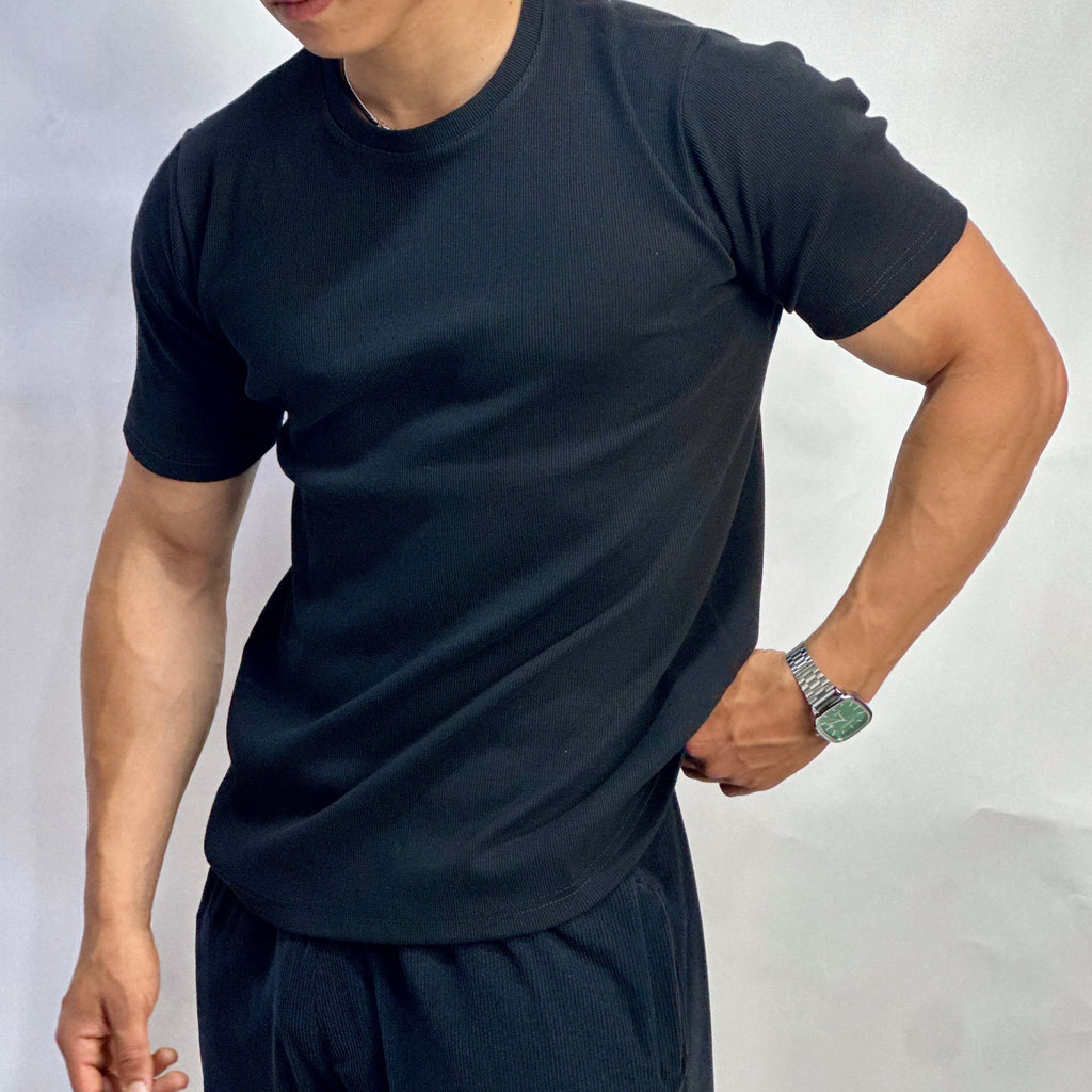 Ribbed Sleeveless T-Shirt